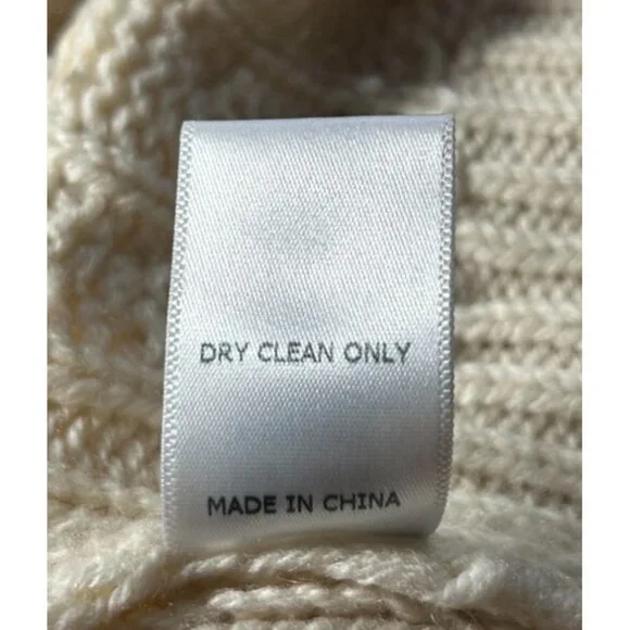 Frame Wool & Cashmere Cable Knit Crop Sweater in Ivory - Size XS - Picture 7 of 7